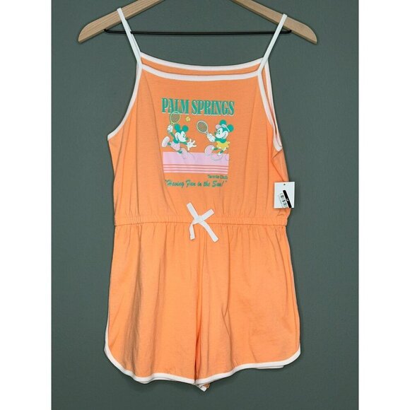 Disney Big Girls XL 14 Mickey Minnie Mouse Palm Springs Tennis Club Romper Short - Picture 1 of 10